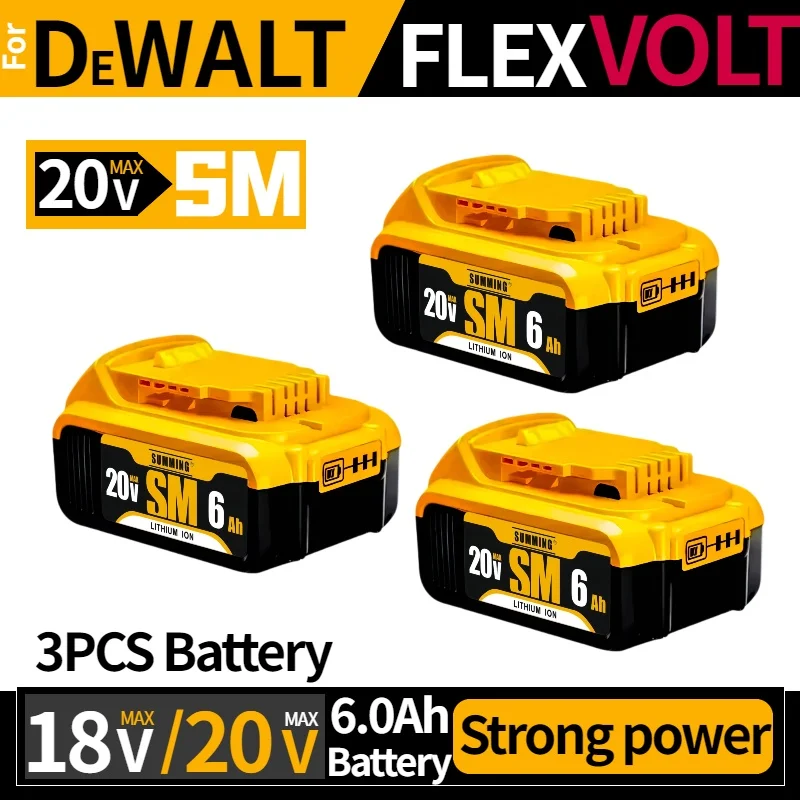 

Original for Dewalt 20V 6.0Ah power tool batteryreplaceable DCB202 DCB203DCB205 DCB206 lithium-ion battery with charger