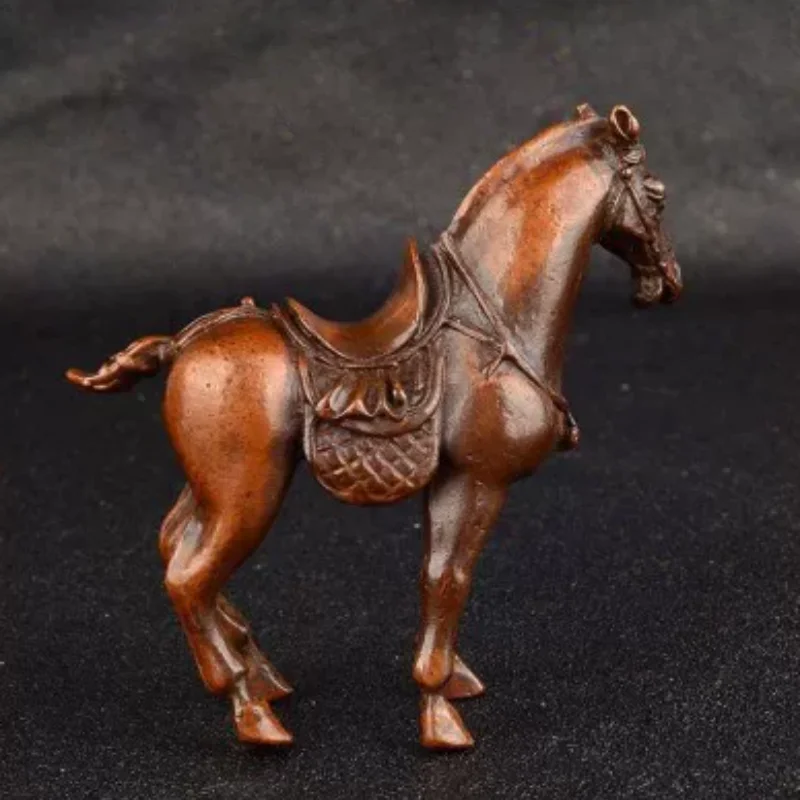 Retro Solid Copper Chinese style Tang Horse Twelve Zodiac Horse Statue Ornament Tea Ceremony Tea Pet Desktop Decoration