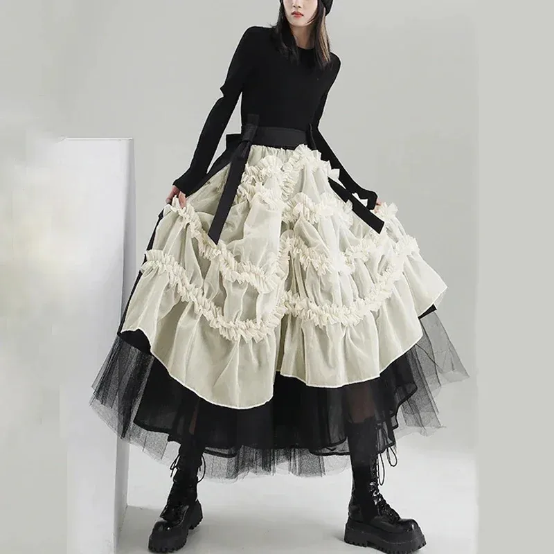 

Classic Puffy Fashion Casual Women Skirt Ruffles Long Tulle Ball Gown Summer Party Photoshoot Dresses Custom Made