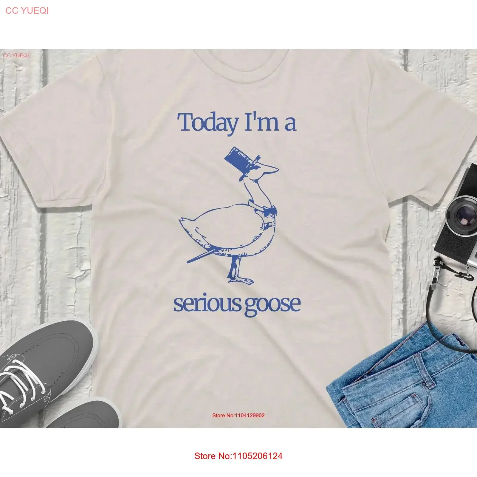 

Today I'm a serious Goose Silly Vintage Funny T Shirt Humor Unique Idea Trendy Quirky Hilarious Design vintage Washed Versatile