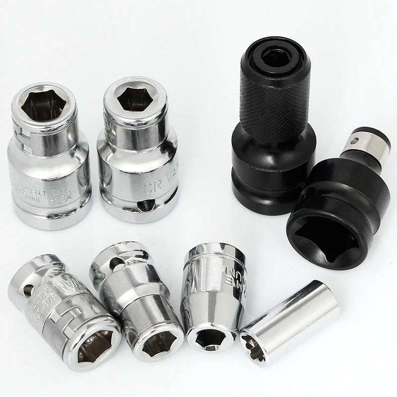 Adaptador Quadrado para Hex 6.35 mm Conector Chave de Fenda Conjunto Soquete Impacto Cabeça Chave para Bicicleta Chave Torque Ferramenta