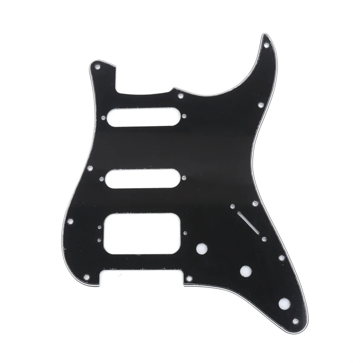 Musiclily Pro 11-Hole Round Corner HSS Guitar ST Pickguard for USA/Mexican ST 3-screw Humbucking Mounting Open Pickup