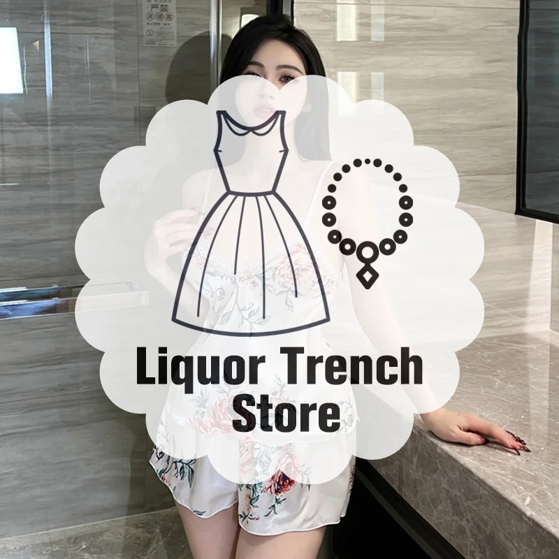 

Sexy Pajamas Sexy Clothes Printed Suspender Shorts Two Piece Lace Home Set