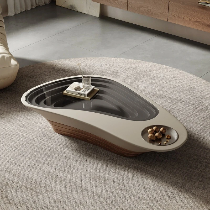 wabi-sandy wind special-shaped coffee table living room household small apartment Italian minimalist designer creative abyss