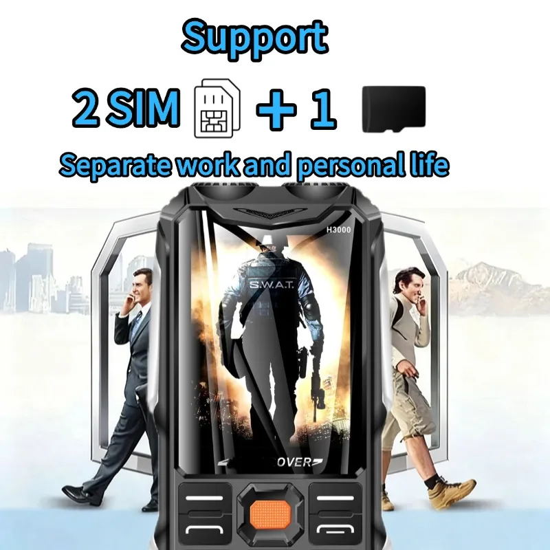 GSM 2G Outdoor Phone With Strong Battery For Adults Loud Volume Dual SIM Long Battery 2.8 Inch Display Strong Torch Durable Phon