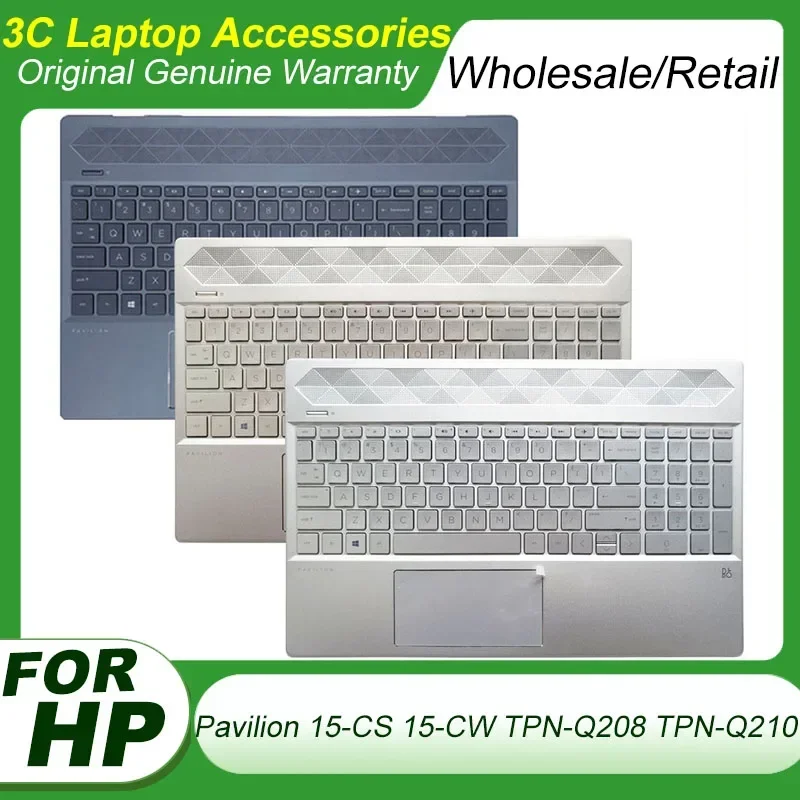 

NEW Laptop US Keyboard For HP Pavilion 15-CS 15-CW TPN-Q208 TPN-Q210 Palmrest Upper Case Cover Replacement Keyboard Backlight