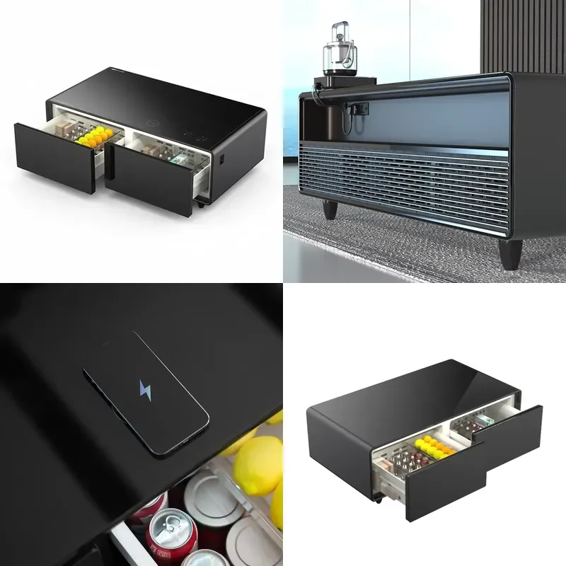 for Dual Zone Wine Fridge Stainless Steel 1295mm Built In Wine Cooler Inverter Compressor Cellar Smart Coffee Table