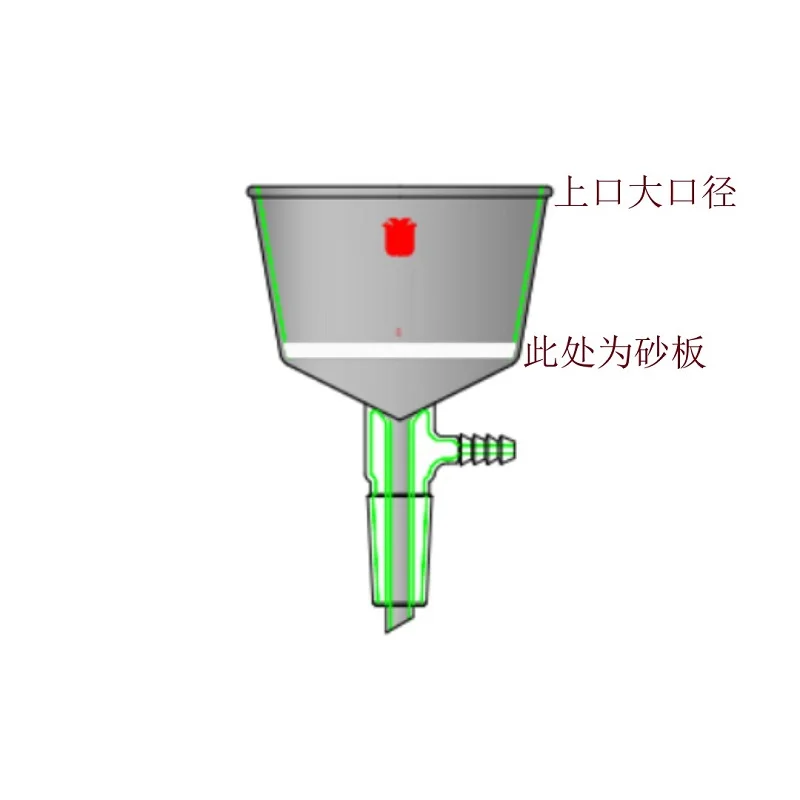 

SYNTHWARE Large caliber sand core bush funnel with grinding joint, Capacity 350mL 600mL, Borosilicate glass, N36