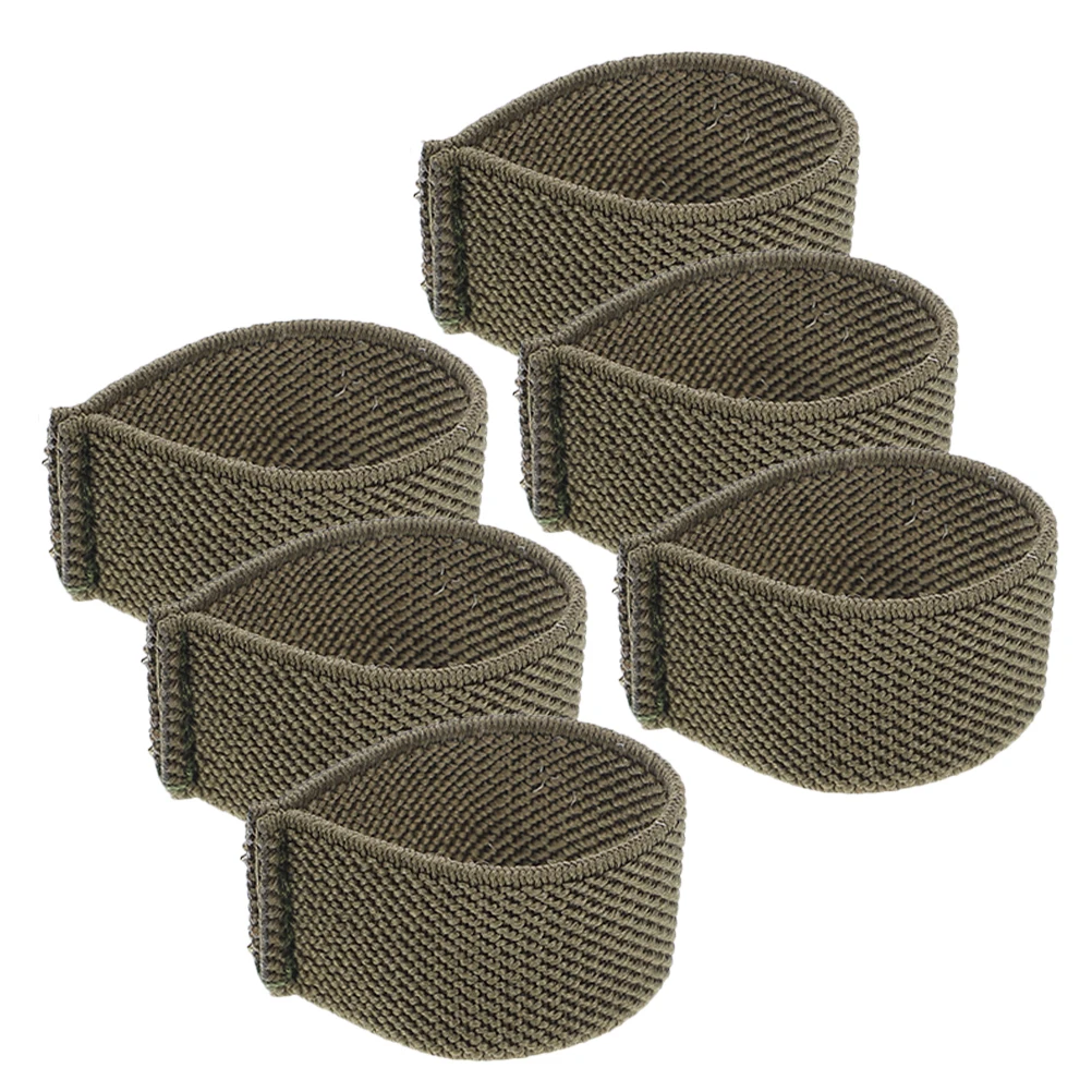 

6pcs Belt Keepers Men Duty Backpack Strap Retainer Loops Canvas Webbing Fixing Hoops Khaki Outdoor Portable Lightweight