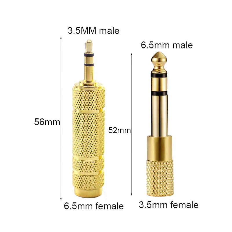 Audio-Adapter 6,5mm Stecker auf 3,5mm Buchse / 3,5mm Stecker auf 6,35mm Buchse Verstärker-Adapter für Kopfhörer und Mikrofon Klein zu Groß – Detail 4