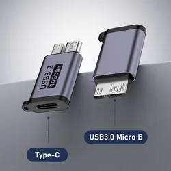 Micro b USB 3.0オス-タイプCメスアダプタ、外付けハードディスク用コネクタ、HDDケーブル