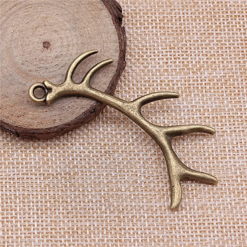 WYSIWYG 2pcs 67x34mm Deer Antlers Charm Pendants For Jewelry Making Antlers Pendants Charm Christmas Antlers