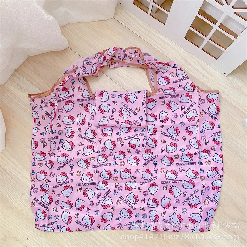2024 Hello Kitty My Anime Sanrio Shopping Bag Portable Folding Large Capacity Eco-Friendly Supermarket Shopping Bag Totebags