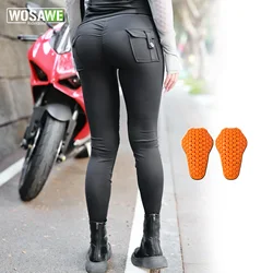 WOSAWE Women's High-Waisted Motorcycle Pants with Removable Soft Knee Pads Hip-Shaping Comfort for Biking Running Motorcycling
