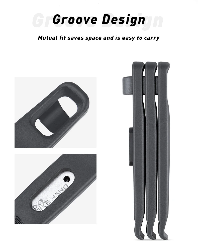 BIKE HAND 3 PCS Tire Lever Steel Core Bicycle Tyres Repair Tool Wear-resistant Crow Bar Metal Tire Spoon Bicycle Tyre Crowbar