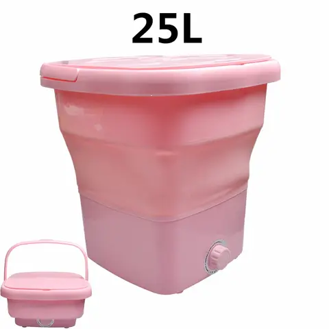 대용량 휴대용 세탁기 접이식 및 건조기 양동이, 아기 옷 양말 세탁, 여행용 미니 세탁기, 220V, 25L