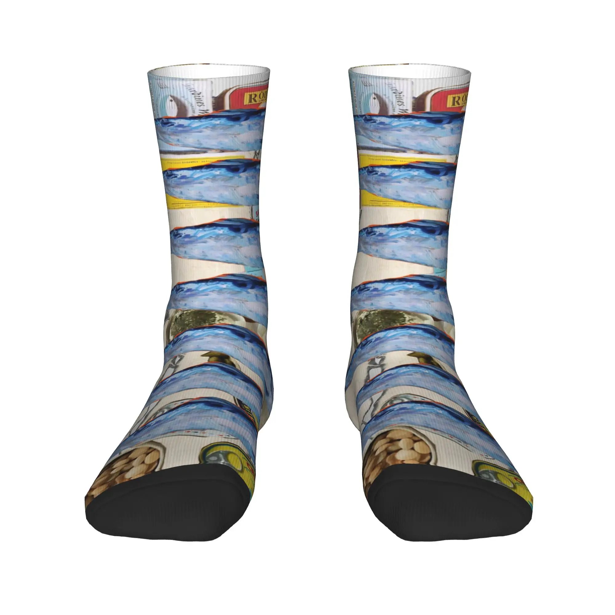 Men Socks Fish Bait Colorful Printed Fish Fishing Pattern Stockings Anti Skid Medium Soft Socks Autumn Leisure Outdoor Socks