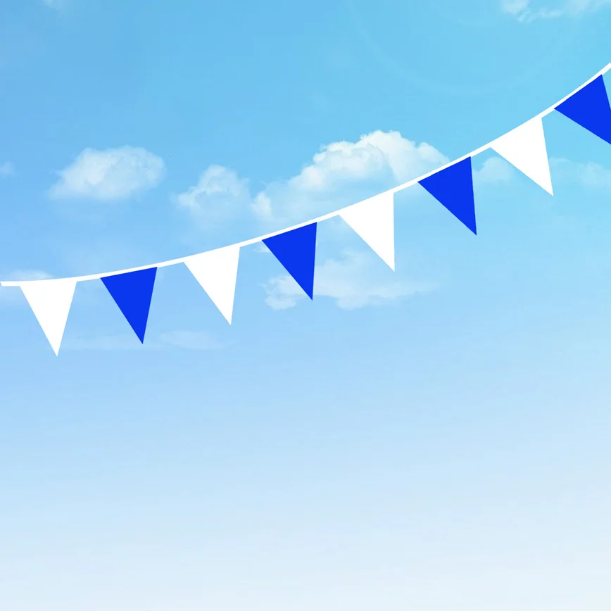 24 Voeten 20 Vlaggen Hoge Kwaliteit Volledige Witte Garland Wimpel Bunting Bruiloft Decoratie Stof Banners Bruiloft Bruids Decoratio
