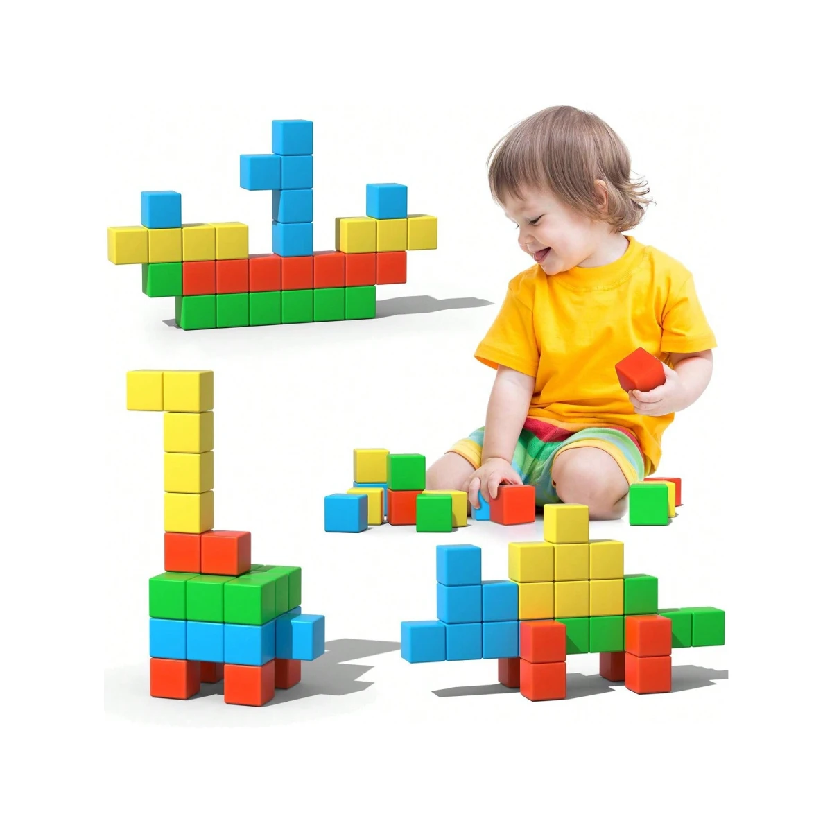 Blocos de Construção Magnéticos DIY, Cubos Magnéticos, Jogo Educativo Montessori STEM, Brinquedo Sensorial para Crianças a Partir dos 3 Anos, Presente para Meninos e Meninas