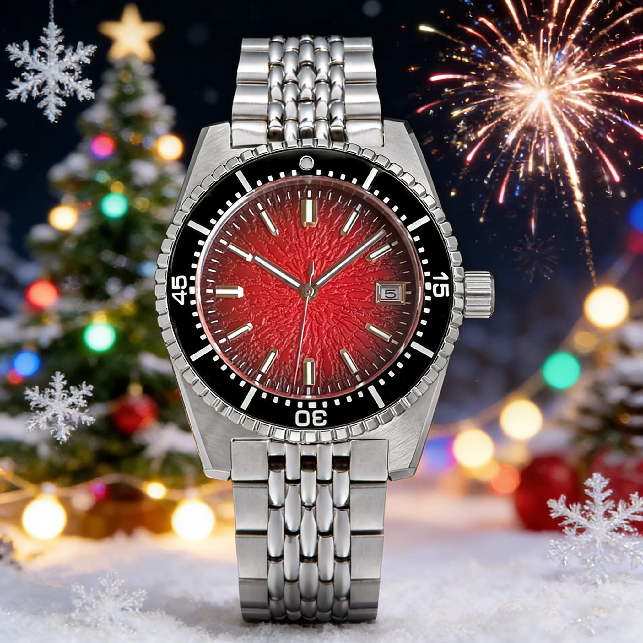 

Tandorio 62Mas Style Festive NH35A Auto Watches For Men 300m Waterproof Diving Mechanical Watch Domed Sapphire Glass Luminous