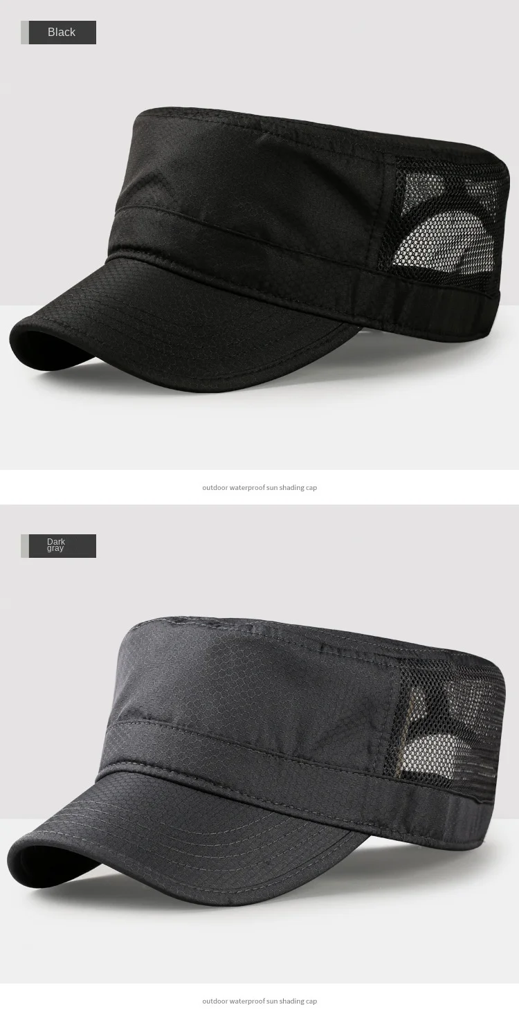 Atmungsaktive Mesh-Kappen für Männer und Frauen, Kadettenmütze, Flacher Schirm für Große Köpfe Schnell Trocknende Mütze Übergröße 56-59cm, 60-65cm – Detail 17
