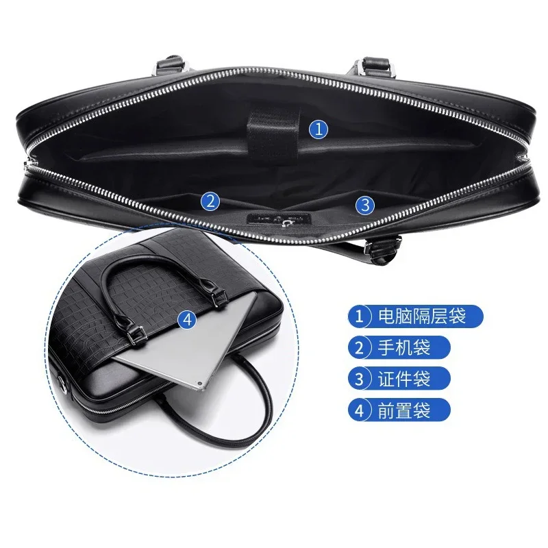 Imagem -03 - Dutrieux-maleta de Couro para Homens Bolsa de Ombro para Marido Bolsa Masculina 14 Laptop Bags Bolsa de Grande Capacidade