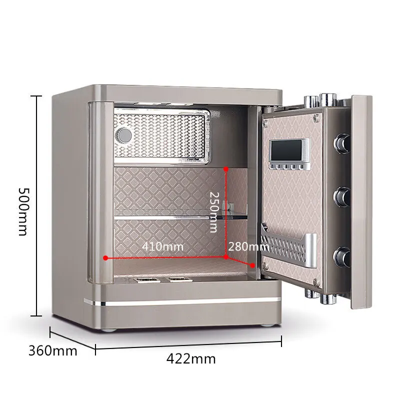 

Сейф для домашнего офиса, коммерческий отпечаток пальца, цельнометаллический противоугонный сейф, большой настенный сейф, сейф