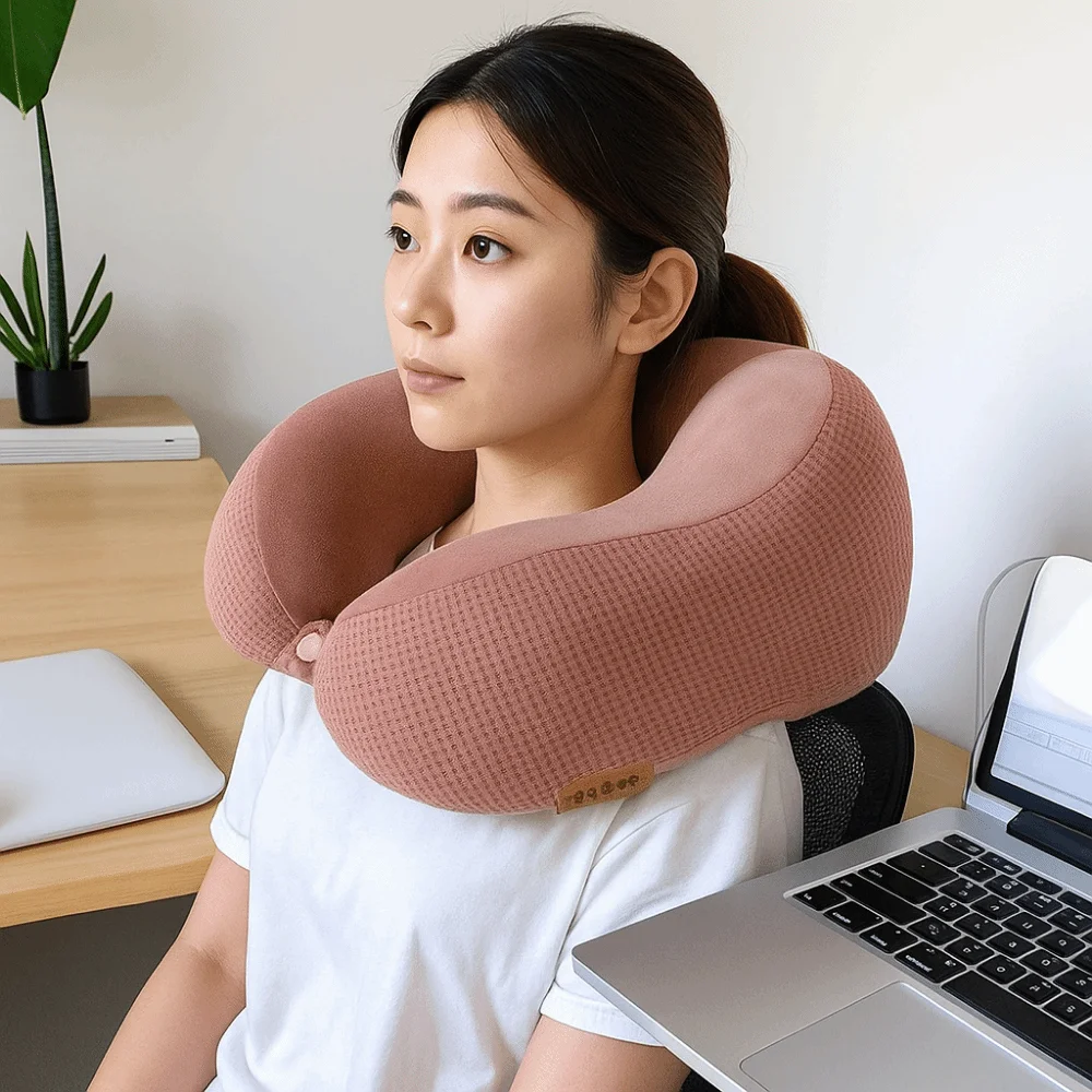 

Portable Slow Rebound U-shaped Pillow Removable Washable Travel Pillow Soft Neck Support Office