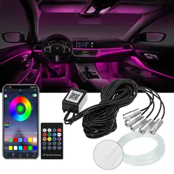12V Führte Glasfaser Licht Auto Umgebungs Innen Licht mit App Control 2W RGBW Licht Quelle mit 3,0mm Rohr Rock Seite Leuchten Kabel
