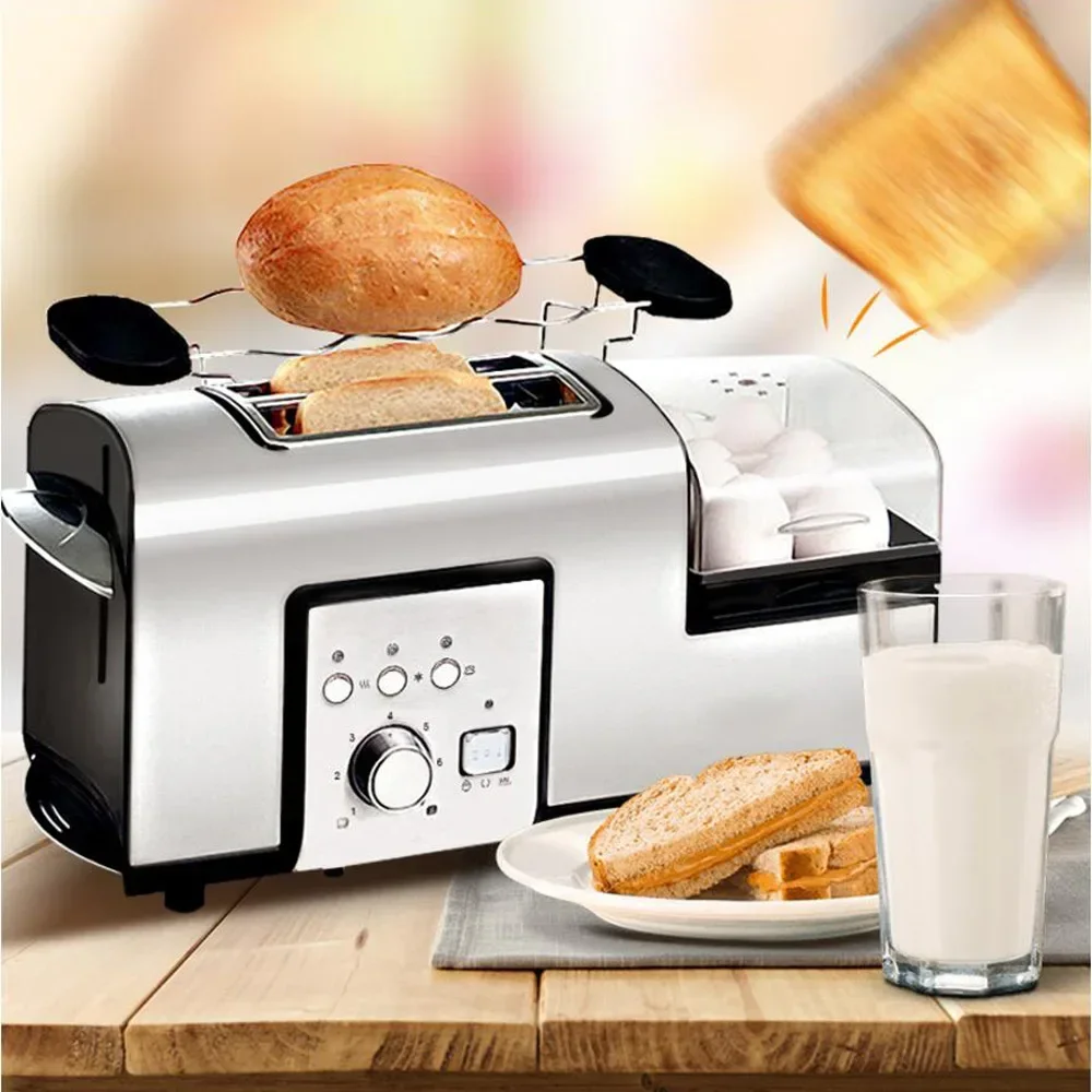 

L1218 Household Toaster Breakfast Making Machine Eggs Steamer Cooker Toaster Fried Machine Steamed Eggs Breakfast Machine