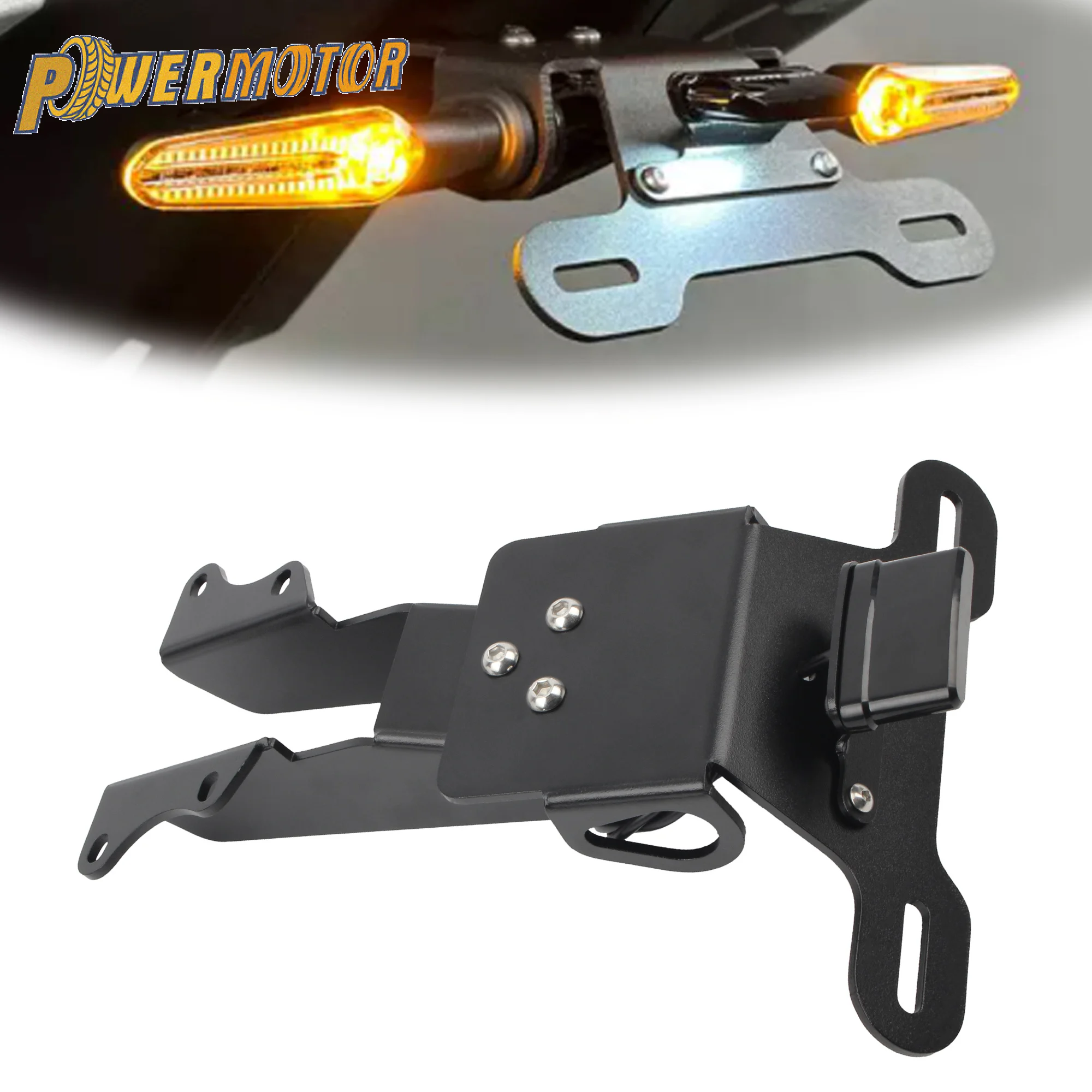 

Motorcycle License Plate Holder For YAMAHA MT09 Tracer 900/9/GT 7GT 700/GT FJ-09 2015-2024 Tail Tidy Fender Eliminator LED Light