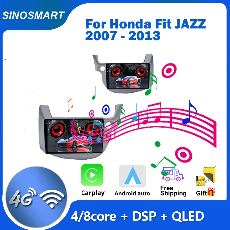 

SINOSMART For Honda Fit JAZZ 2007 - 2013 Car GPS Navigation Multimedia Player Built-in DSP
