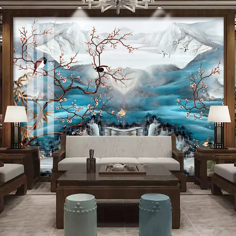 custom-wallpaper-chinese-hand-painted-landscape-flowers-birds-backdrop-wall-mural-living-room-bedroom-tv-study-home-decor-fresco