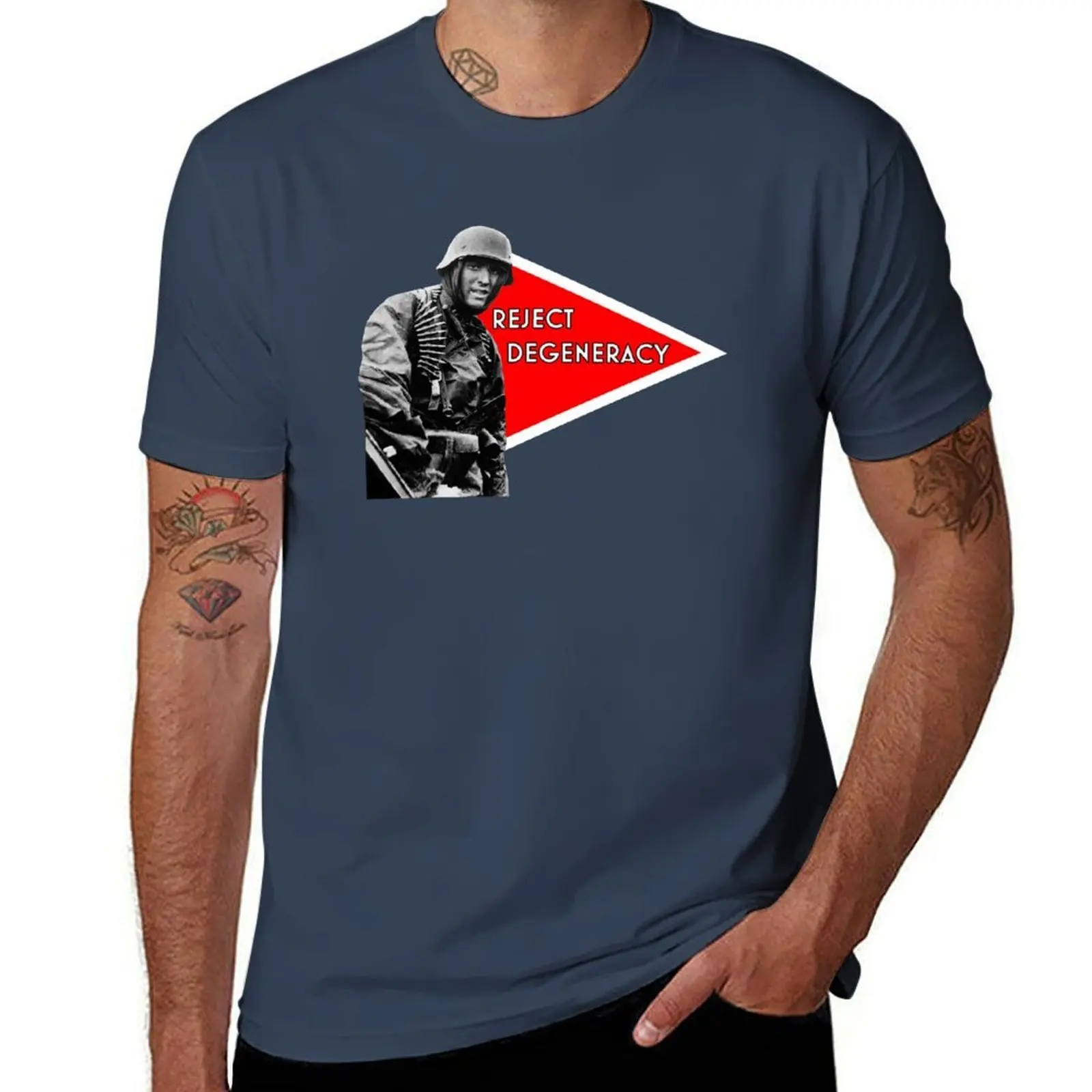 Reject Soldier Degeneracy T-Shirt Soft Casual Short Sleeve Cotton Tee