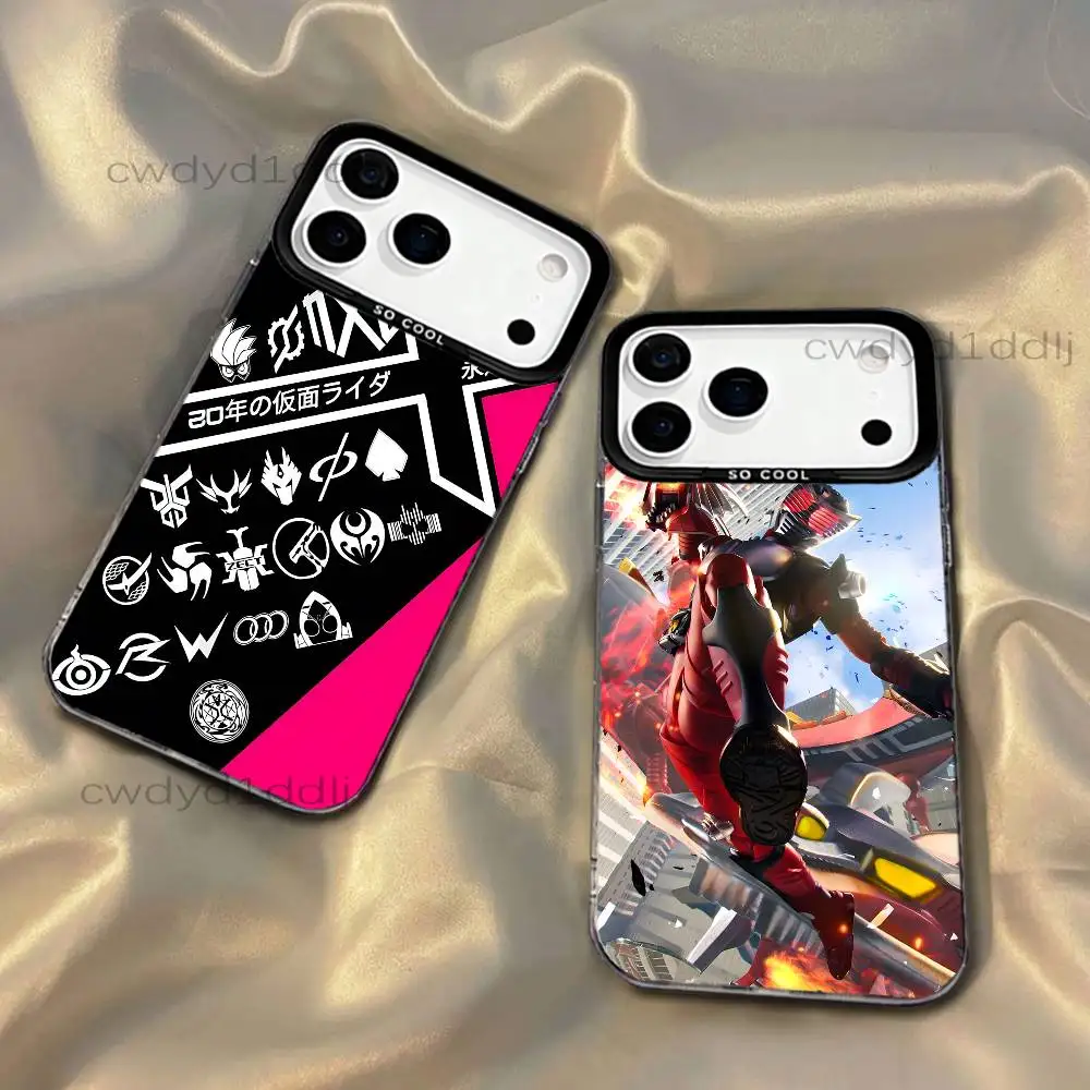 

K-KamenS Cool R-Rider For iPhone 17,16,15,14,13,12,X,8,Pro,Max,Plus,SE4,Air,Mini Black IMD Matte Case