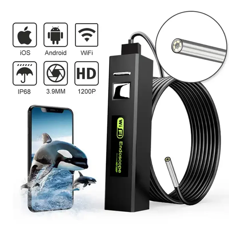 5.5/8mm 1200P Endoscopic Wifi Camera Endoscope For Android Iphone IOS Mobile Smartphone Car Inspection Tools Single Dual Lens