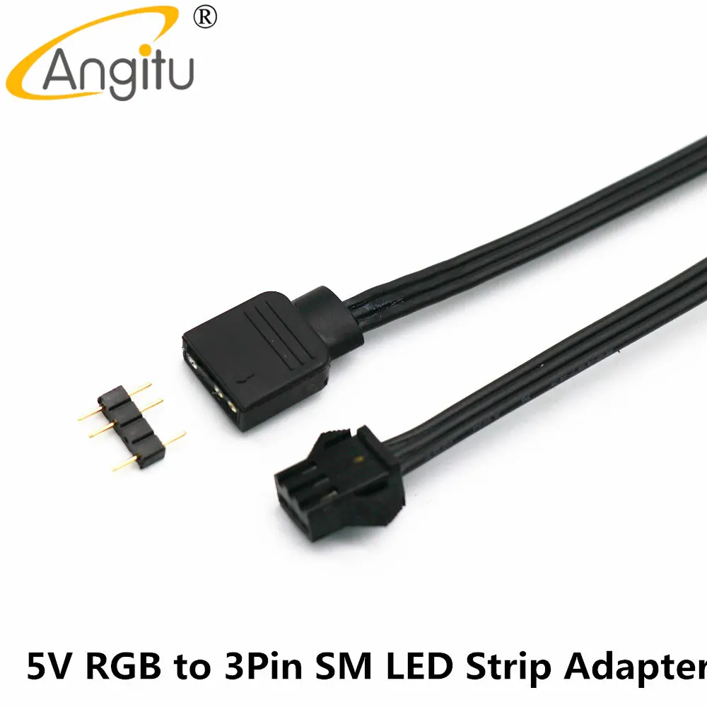 Angitu 12V/5V RGB ARGB Tản Nhiệt DEEPCOOL/Phanteks/Liên-Lý Ánh Sáng LED Dây SM 3Pin/4Pin ARGB Điều Khiển Adapter Cable-50cm