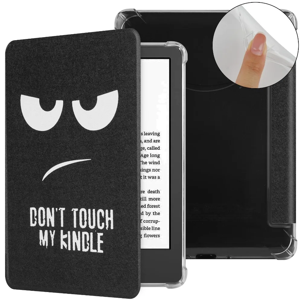 Auto Wake/Sleep e-Reader Case Shockproof TPU C2V2L3 Shell Smart Wear Resistant for Kindle Basic 2024/2022 (11/12th Generation)