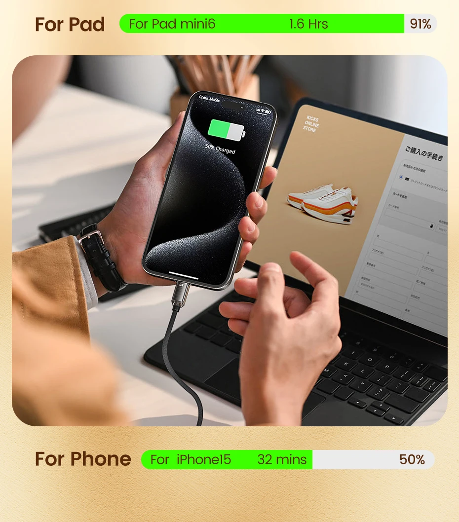 Toocki PD60W Type C to USB C Cable Fast Charge Mobile Cell Phone Charging Cord Wire For Xiaomi Samsung Huawei Macbook PC Table