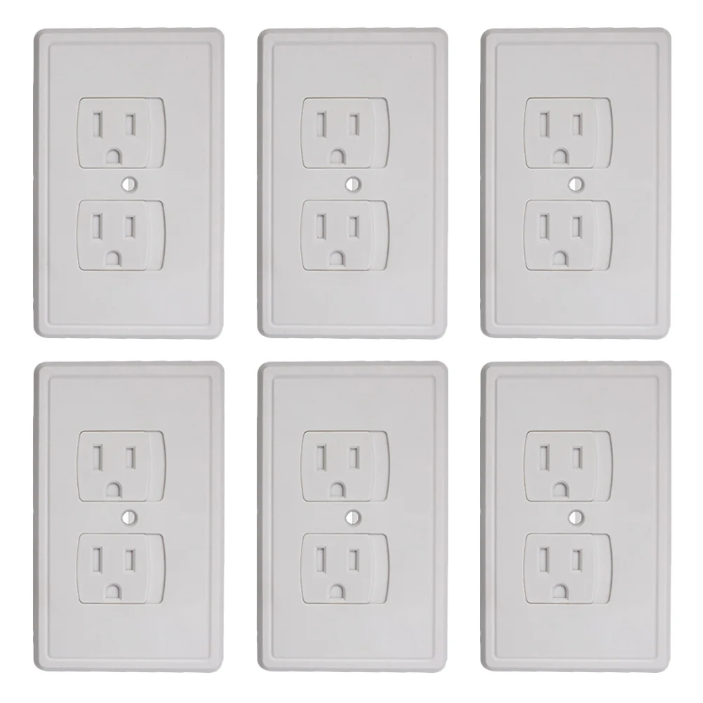 6 قطعة مقبس الحائط التوصيل يغطي متعدد الملمس التصميم الخلفي آمن ABS المواد التلقائي انتعاش المخرج غطاء المخرج يغطي