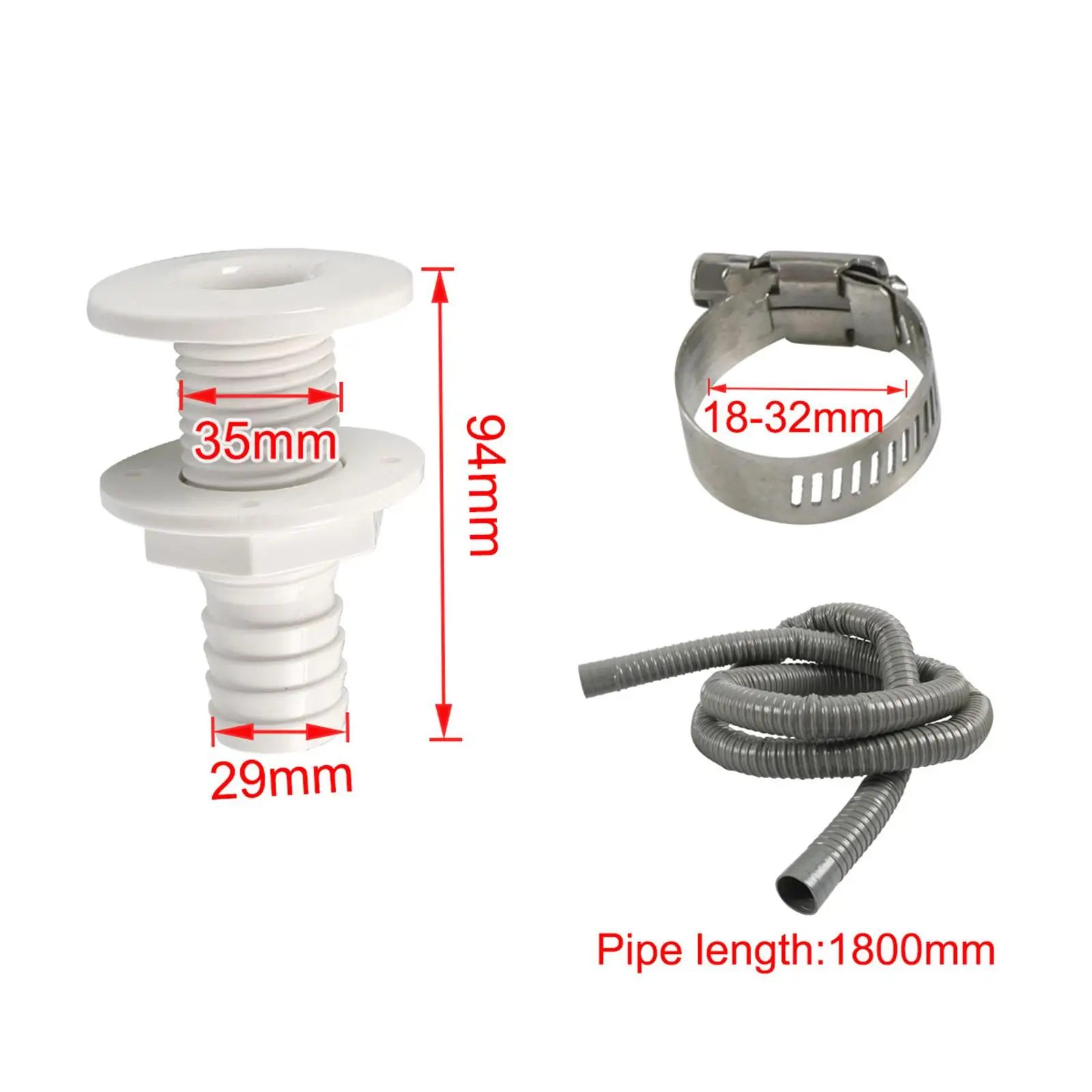 Bilge Pump Installation Kit Complete 1-1/8 Inch Outlet Marine Plumbing Solution for Boat Repair