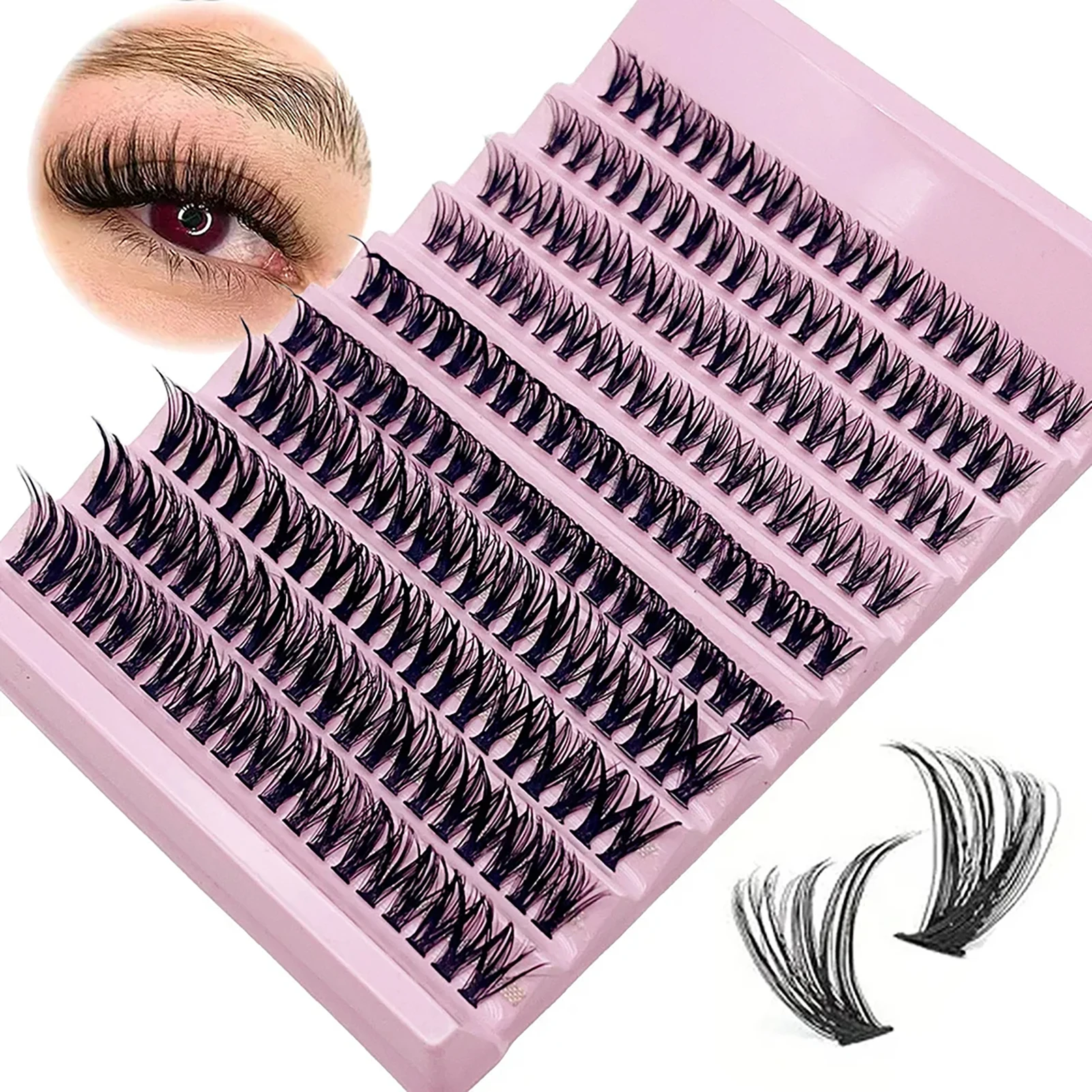 40d Diy Lash Extensie Bond En Seal Kit 200 Stuks Clusters Valse Wimpers Individuele 8-16Mm Mix Wimper Wimpers Lijm Set Make-Up