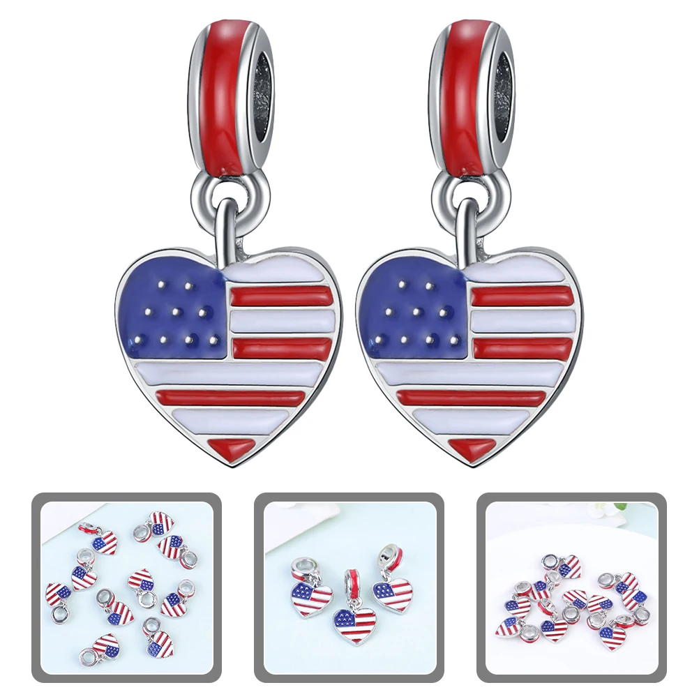

5pcs American Flag Charm Pendants Durable Metal Jewelry Making Accessories Bracelet Earring Diy Supplies Bulk Craft Charms For