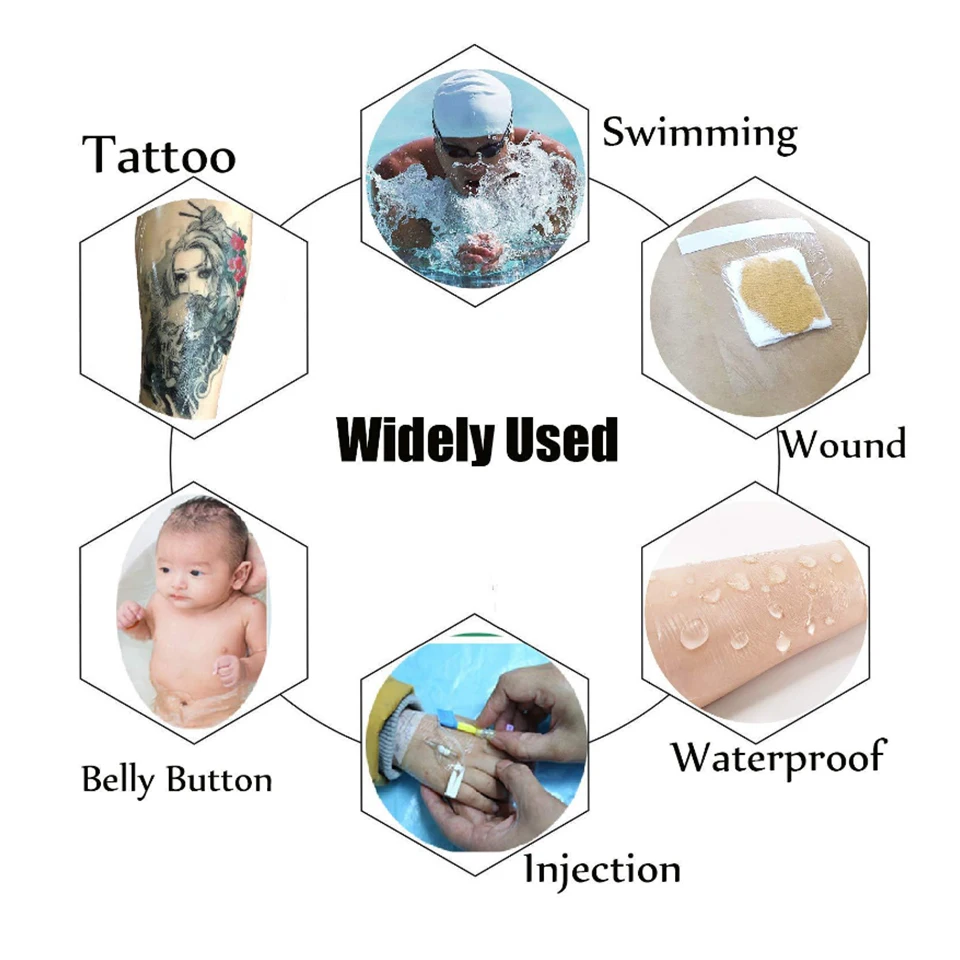 5m 10m 15m Waterproof Protective Tattoo Healing Film For Aftercare Bandage Transparent Skin Tattoo Healing Repair Film Wrap Roll