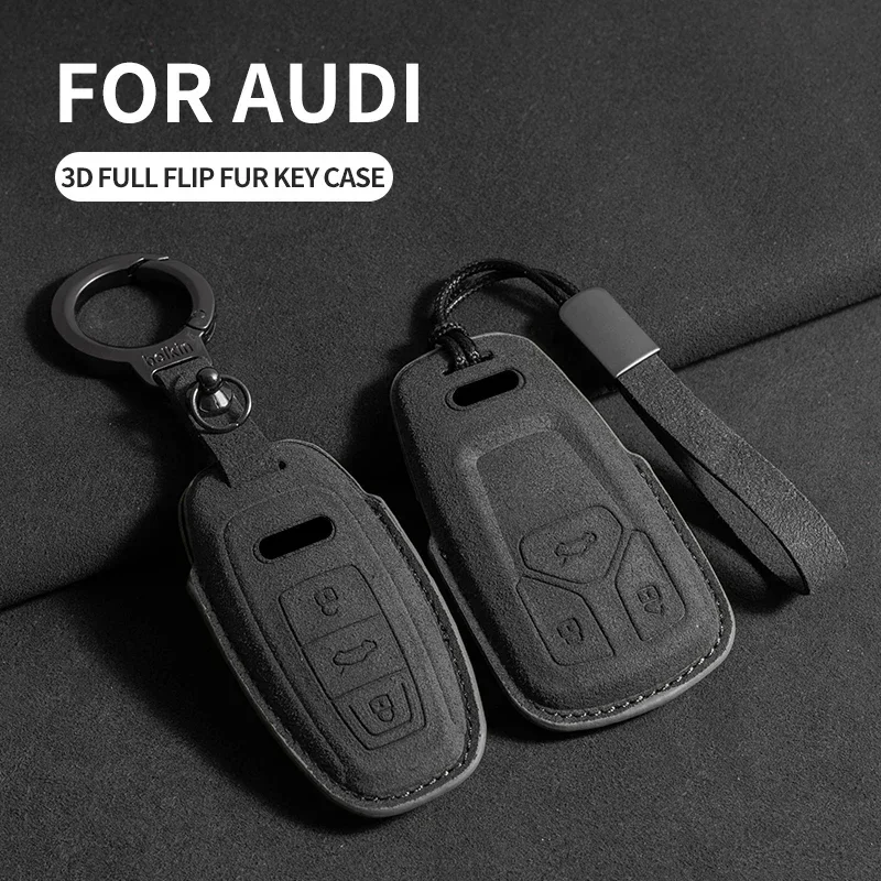 

Car Key Case Cover Shell For Audi A1 A3 8P A4 B9 A5 A6 C7 8S A7 A8 Q3 Q5 Q7 4M S4 S5 S6 S7 S8 RS3 RS6 SQ5 TTS Alcantara Keychain