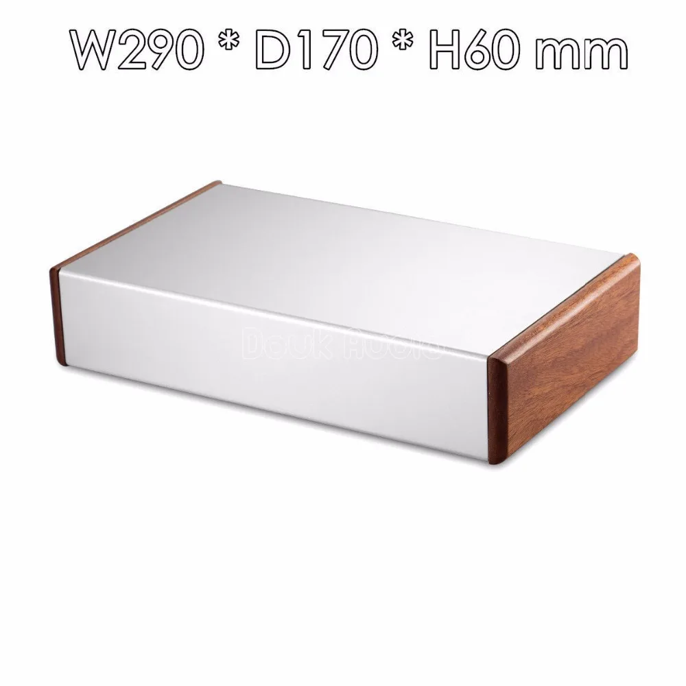 Nobsound Aluminum Chassis Amplifier Case Wooden Side Panel Box Mini Enclosure DIY House (W290mm×D170mm×H60mm）