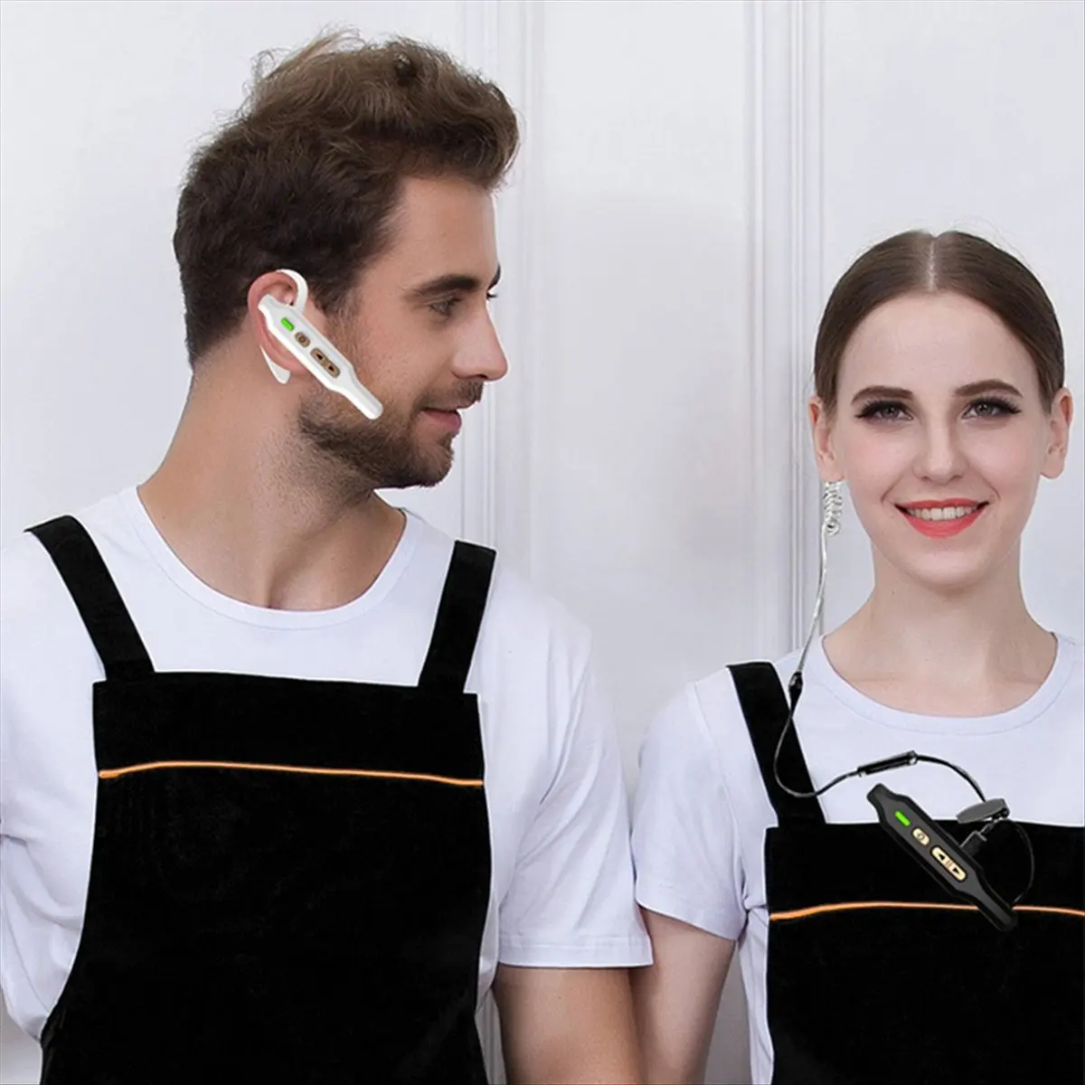 A64I op het oor gemonteerde walkietalkie mini-headset 500-vierkante voet gebiedsheadset voor hotel hotel mini-headset, wit