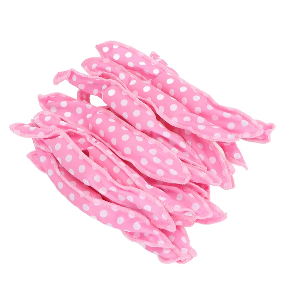 20pcs Soft Sponge Hair Curler Rollers Flexible Soft Sleep Curler Rollers Pink Color Bendable Design Hair Styling Rollers