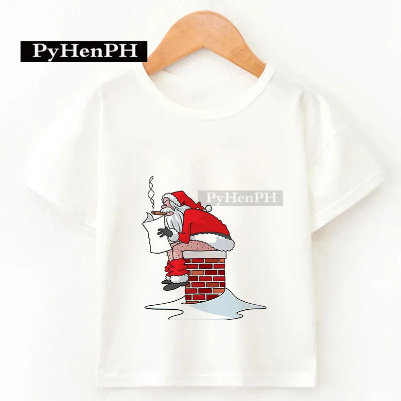 Christmas Tshirt Kids  Cartoon Santa Claus Christmas T-shirt Christmas Clothes for Boys and Girls Clothes