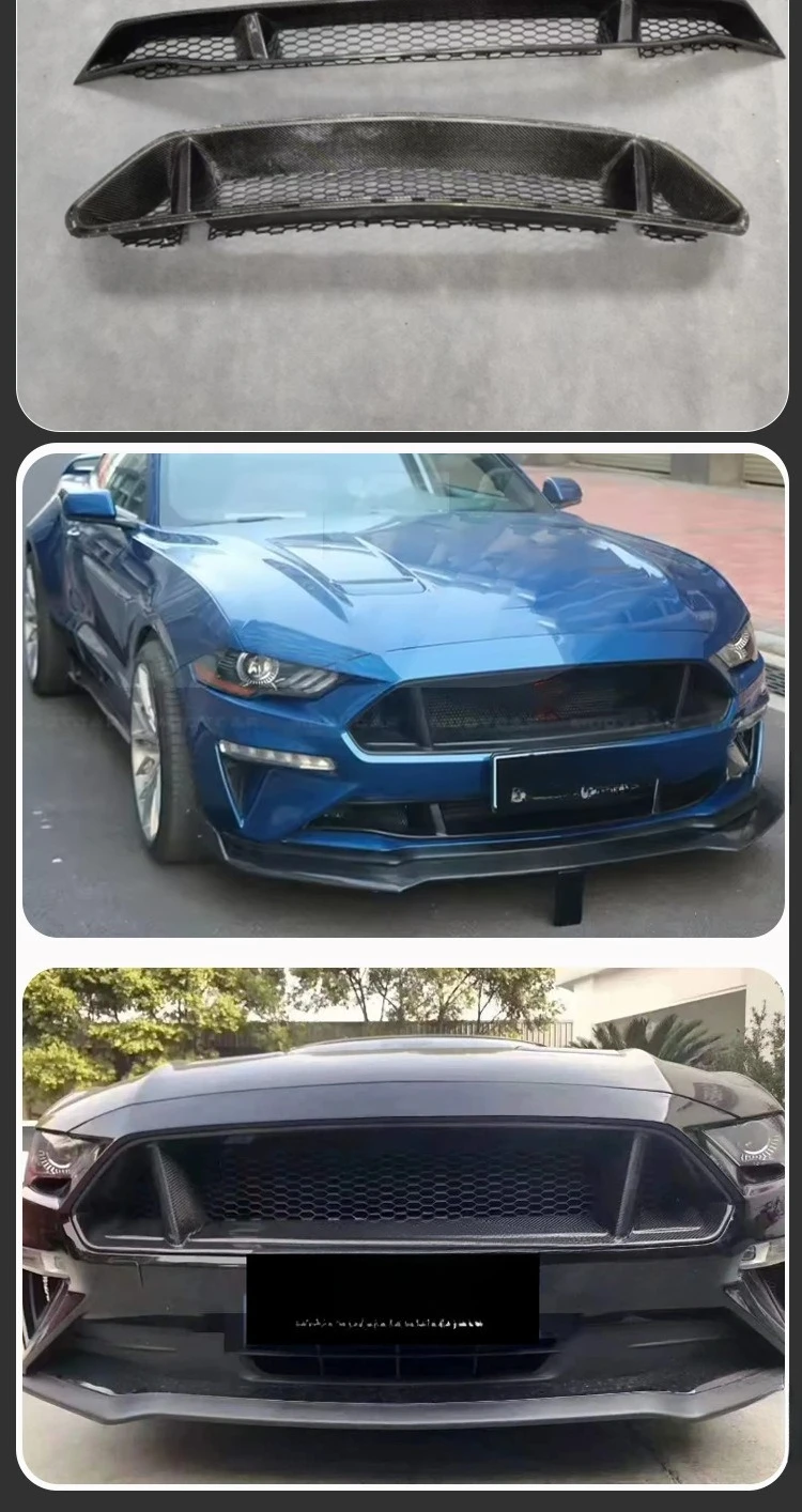

For 2017-2022 Ford Mustang, Carbon Fiber Midnet, Hood, Hood Spoiler Car Accessories